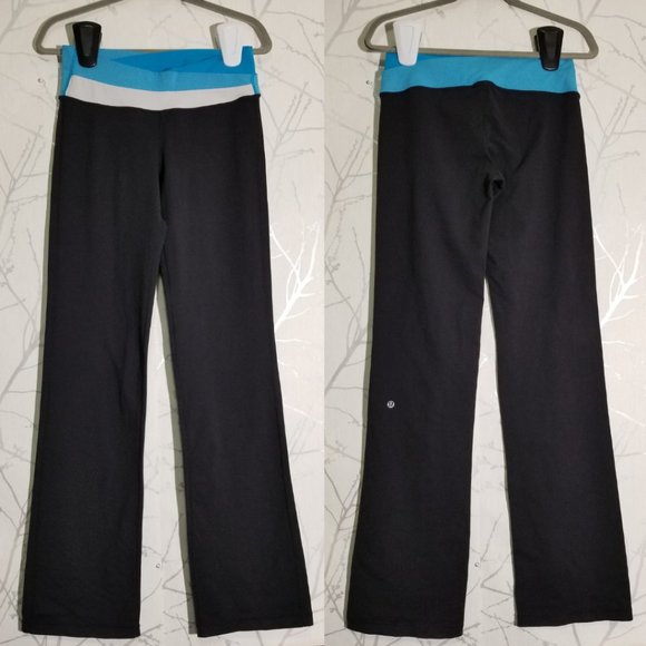 Lululemon Black & Blue Luon Low Rise Astro Pants - Picture 1 of 5